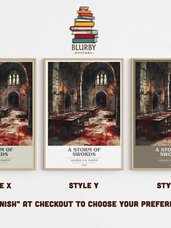 A Storm of Swords Book Cover Poster by George R. R. Martin – Style X, Y and Z side by side – choose your finish