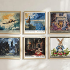 A Storm of Swords Literary Art Print by George R. R. Martin – square print in a six-frame gallery wall