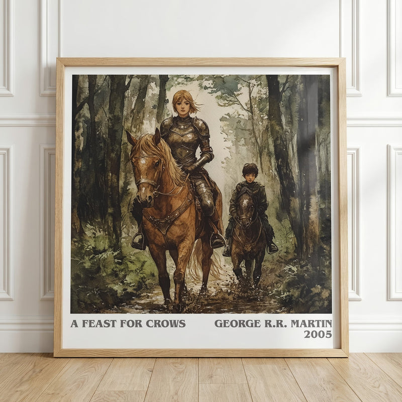 A Feast For Crows literary print in frame leaning in hallway – fantasy wall art