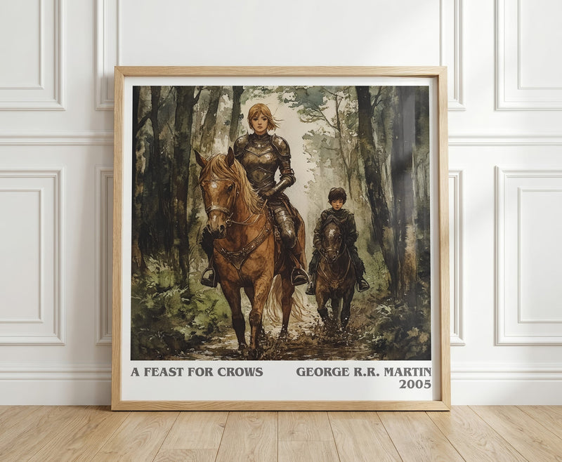 A Feast For Crows literary print in frame leaning in hallway – fantasy wall art