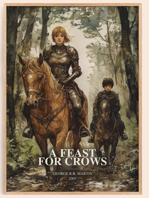 A Feast For Crows watercolour book poster by George R.R. Martin – framed literary art print