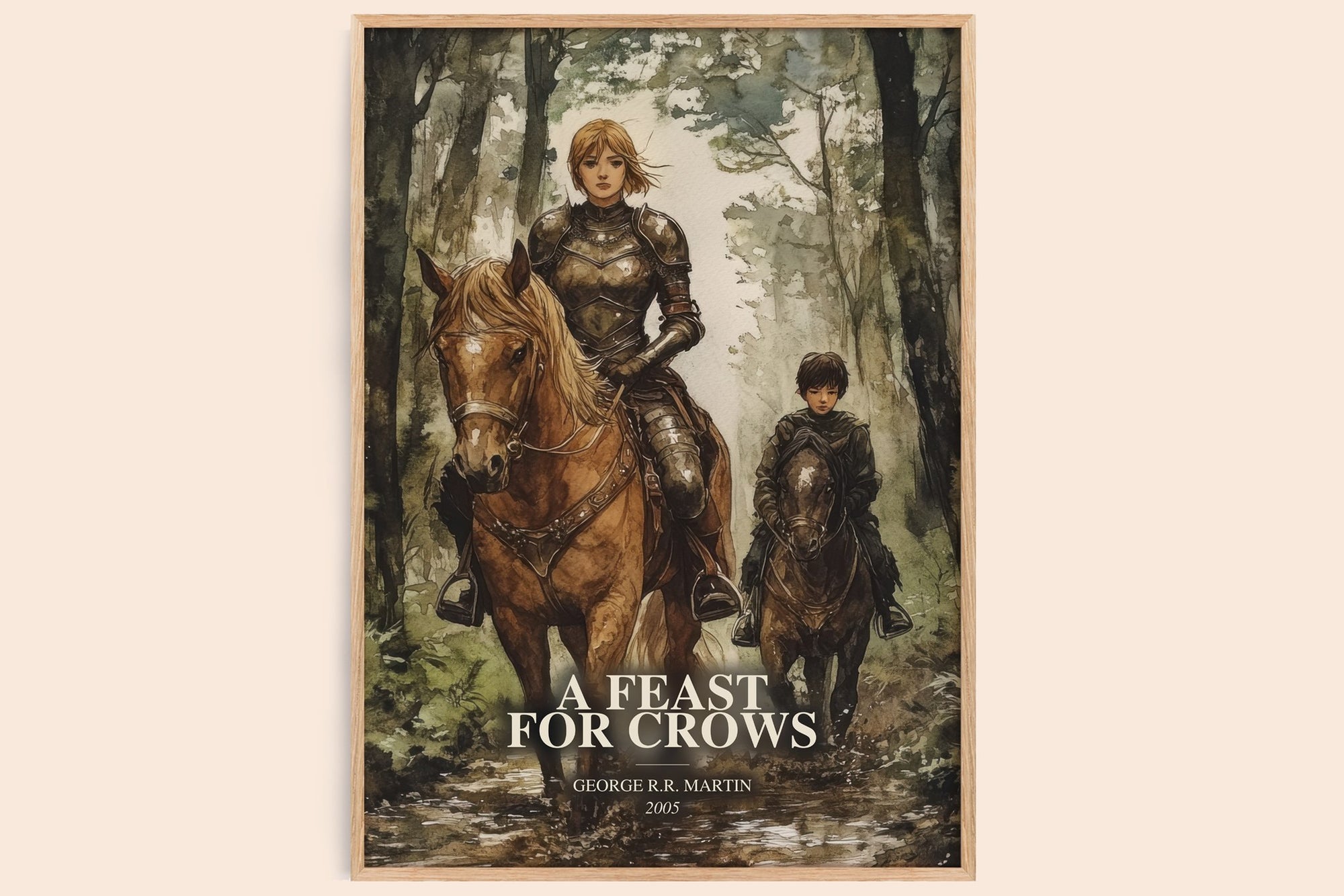 A Feast For Crows watercolour book poster by George R.R. Martin – framed literary art print