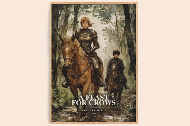 A Feast For Crows watercolour book poster by George R.R. Martin – framed literary art print
