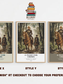 A Feast For Crows Book Cover Poster by George R.R. Martin – Style X, Y and Z side by side – choose your finish