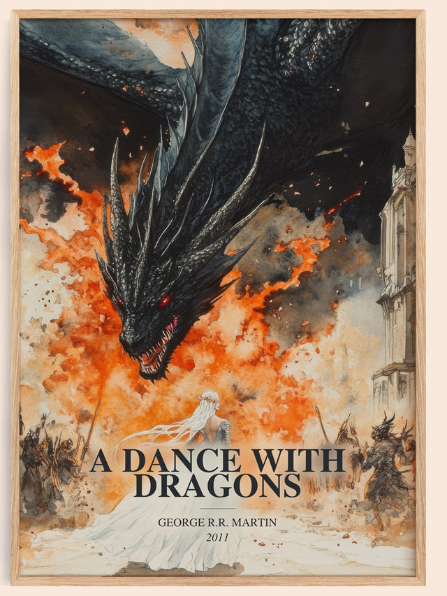 Dance With Dragons Book Watercolour Illustration by George R.R. Martin