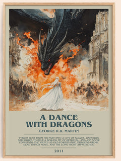 A Dance With Dragons Bookish Wall Art by George R.R. Martin – framed poster