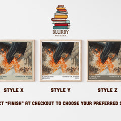 A Dance With Dragons Literary Art Print by George R.R. Martin – Style X, Y and Z square prints side by side – choose your finish