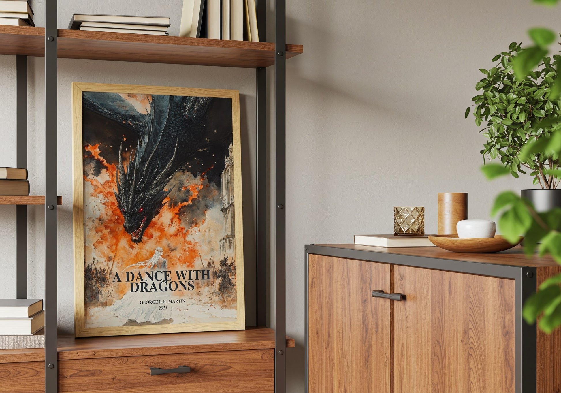 A Dance With Dragons book watercolour illustration paper finish options – matte satin gloss