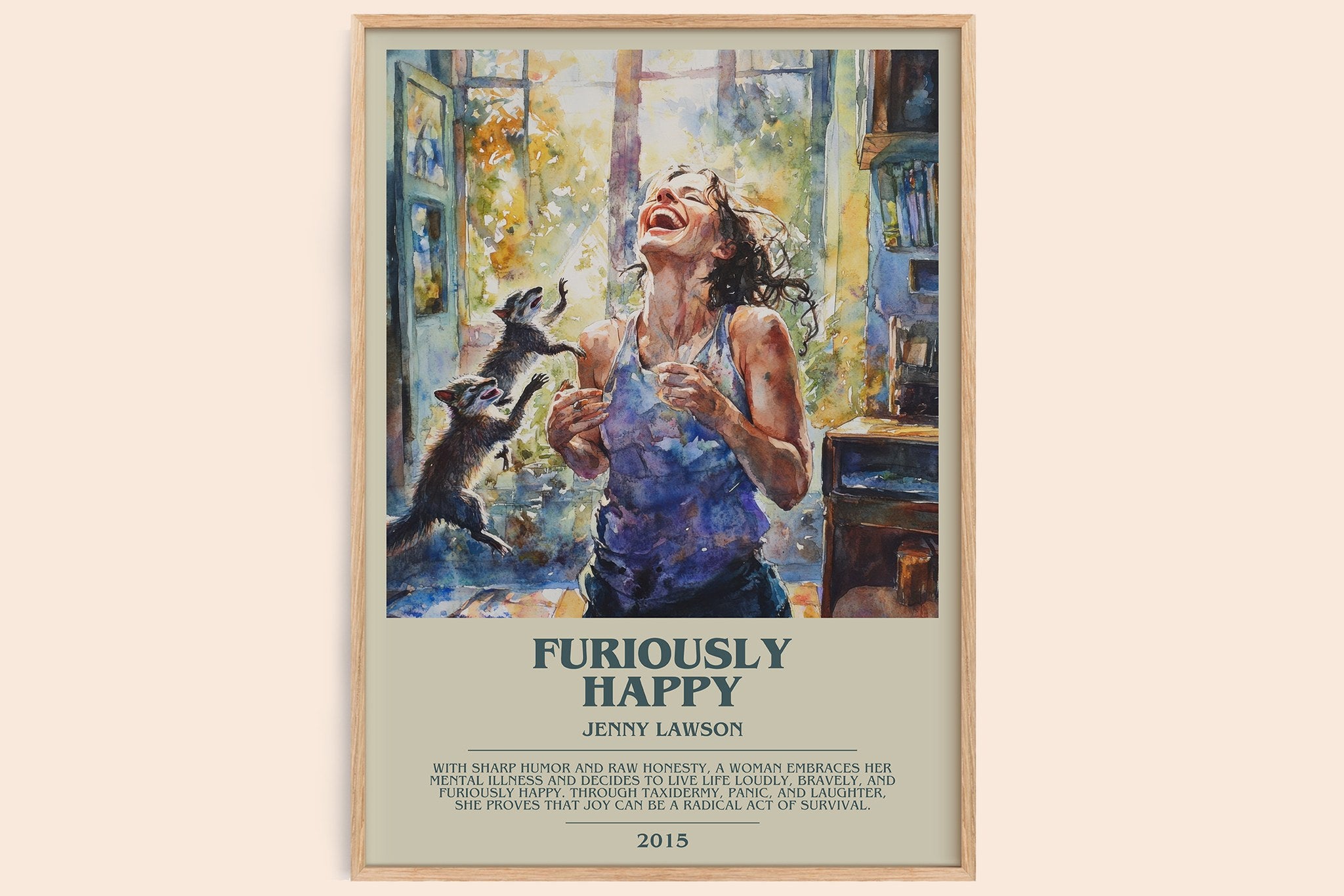 Furiously Happy Bookish Wall Art by Jenny Lawson