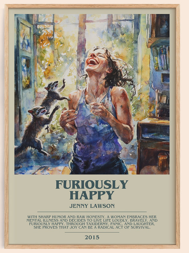 Furiously Happy Bookish Wall Art by Jenny Lawson