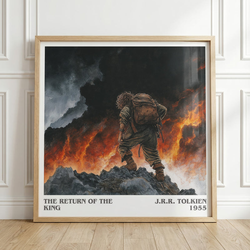 The Return Of The King literary print in frame leaning in hallway – fantasy wall art