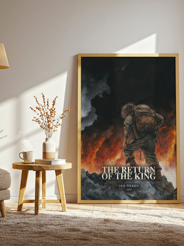 The Return Of The King watercolour print in frame leaning in hallway – fantasy wall art