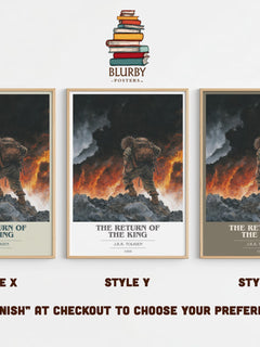 The Return Of The King Book Cover Poster by J.R.R. Tolkien – Style X, Y and Z side by side – choose your finish