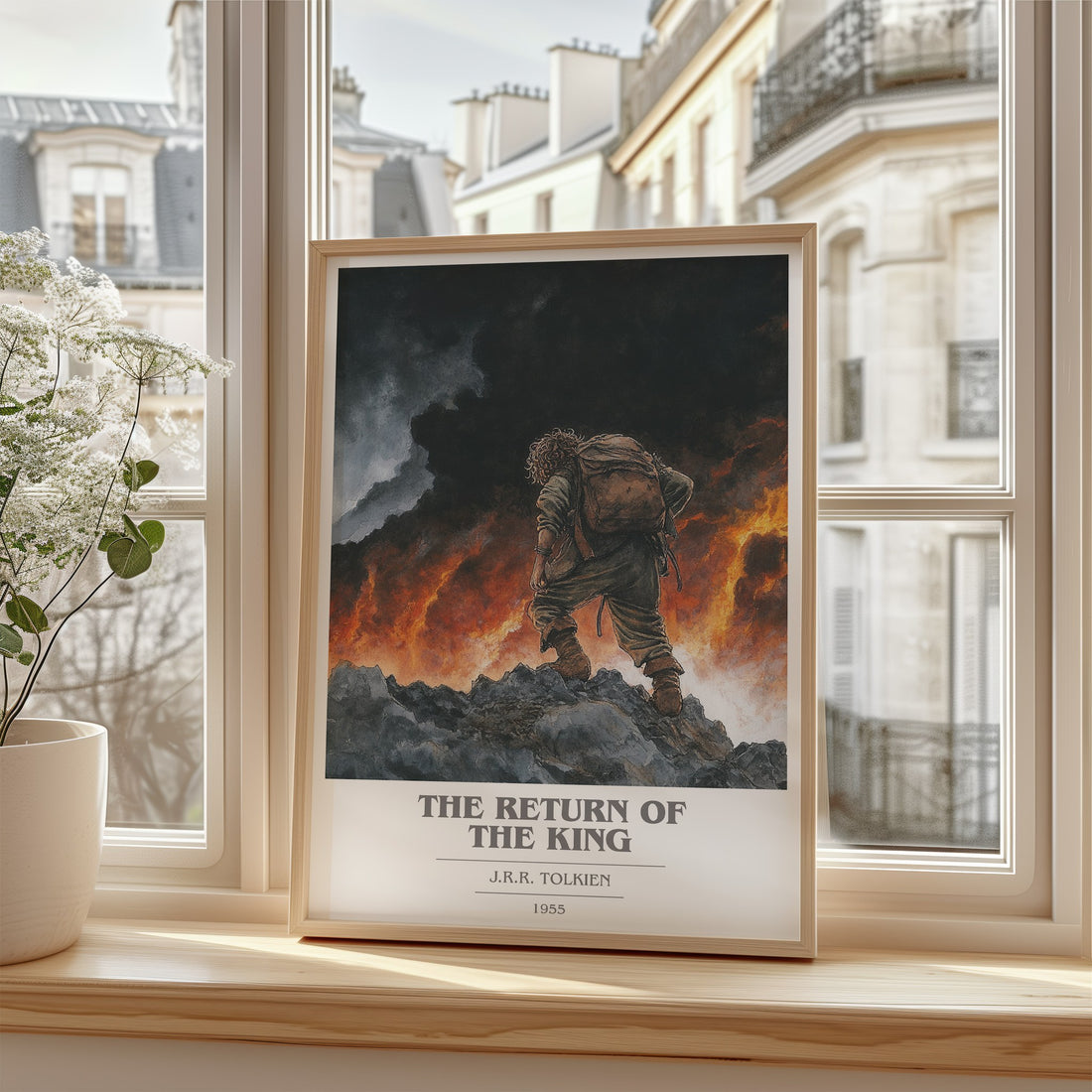 The Return Of The King Book Cover Poster by J.R.R. Tolkien – framed print by a bright window
