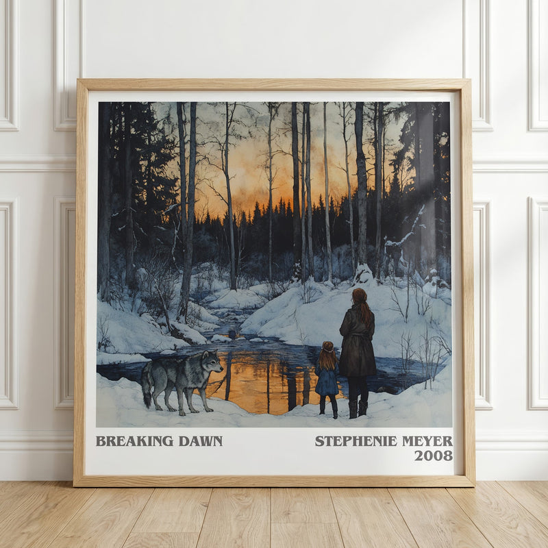 Breaking Dawn literary print in frame leaning in hallway – romance wall art