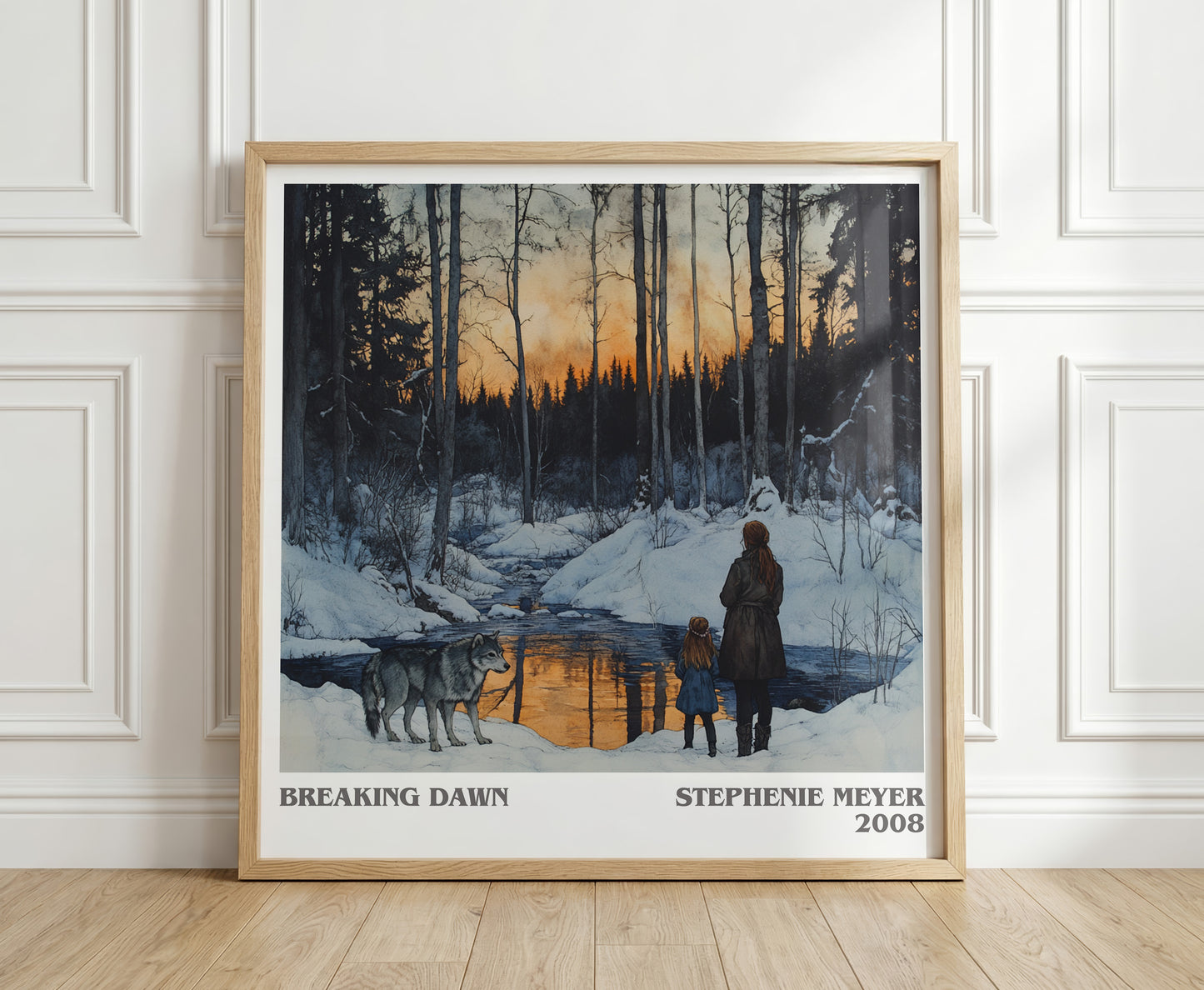 Breaking Dawn literary print in frame leaning in hallway – romance wall art