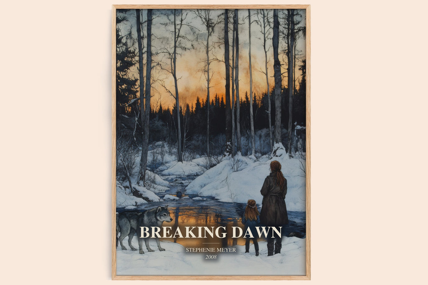 Breaking Dawn watercolour book poster by Stephenie Meyer – framed literary art print