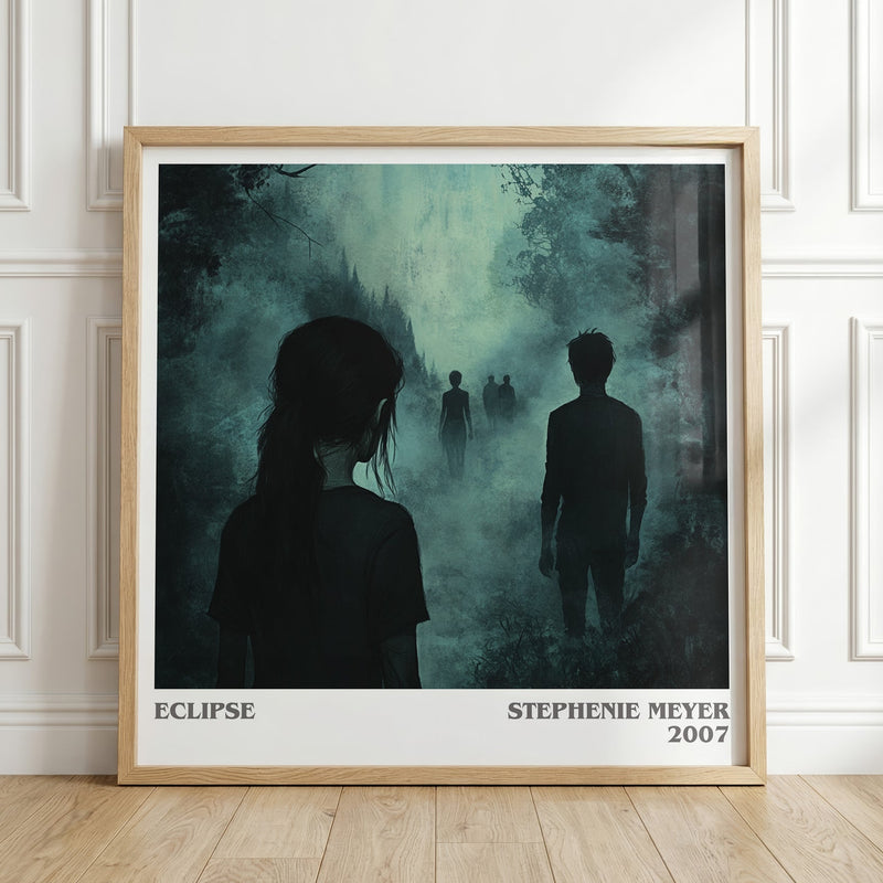 Eclipse literary print in frame leaning in hallway – young adult wall art