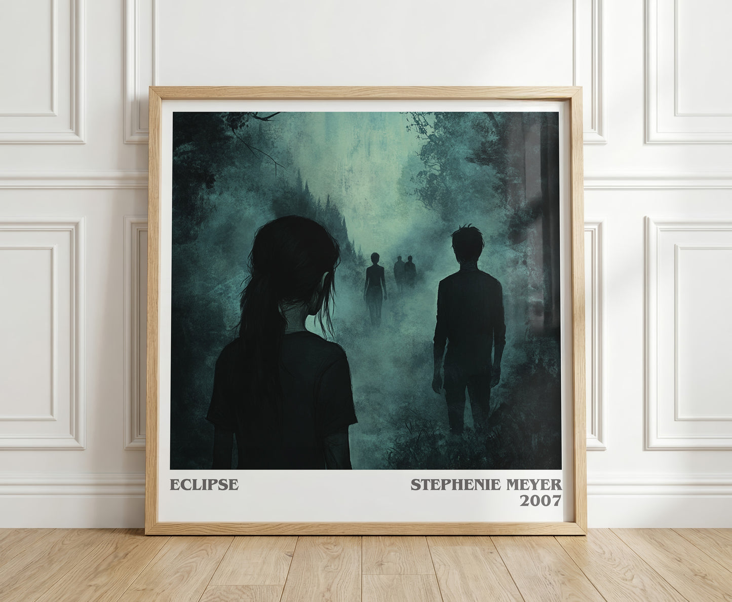 Eclipse literary print in frame leaning in hallway – young adult wall art