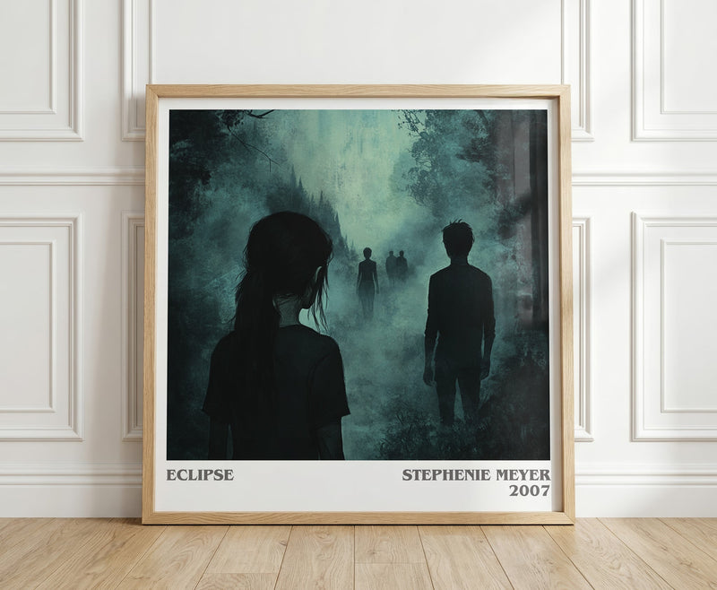 Eclipse literary print in frame leaning in hallway – young adult wall art