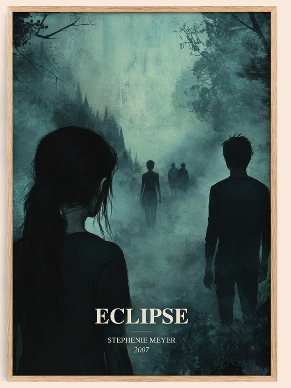 Eclipse watercolour book poster by Stephenie Meyer – framed literary art print