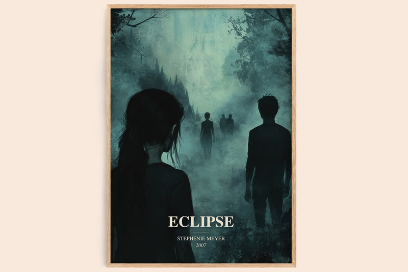 Eclipse watercolour book poster by Stephenie Meyer – framed literary art print