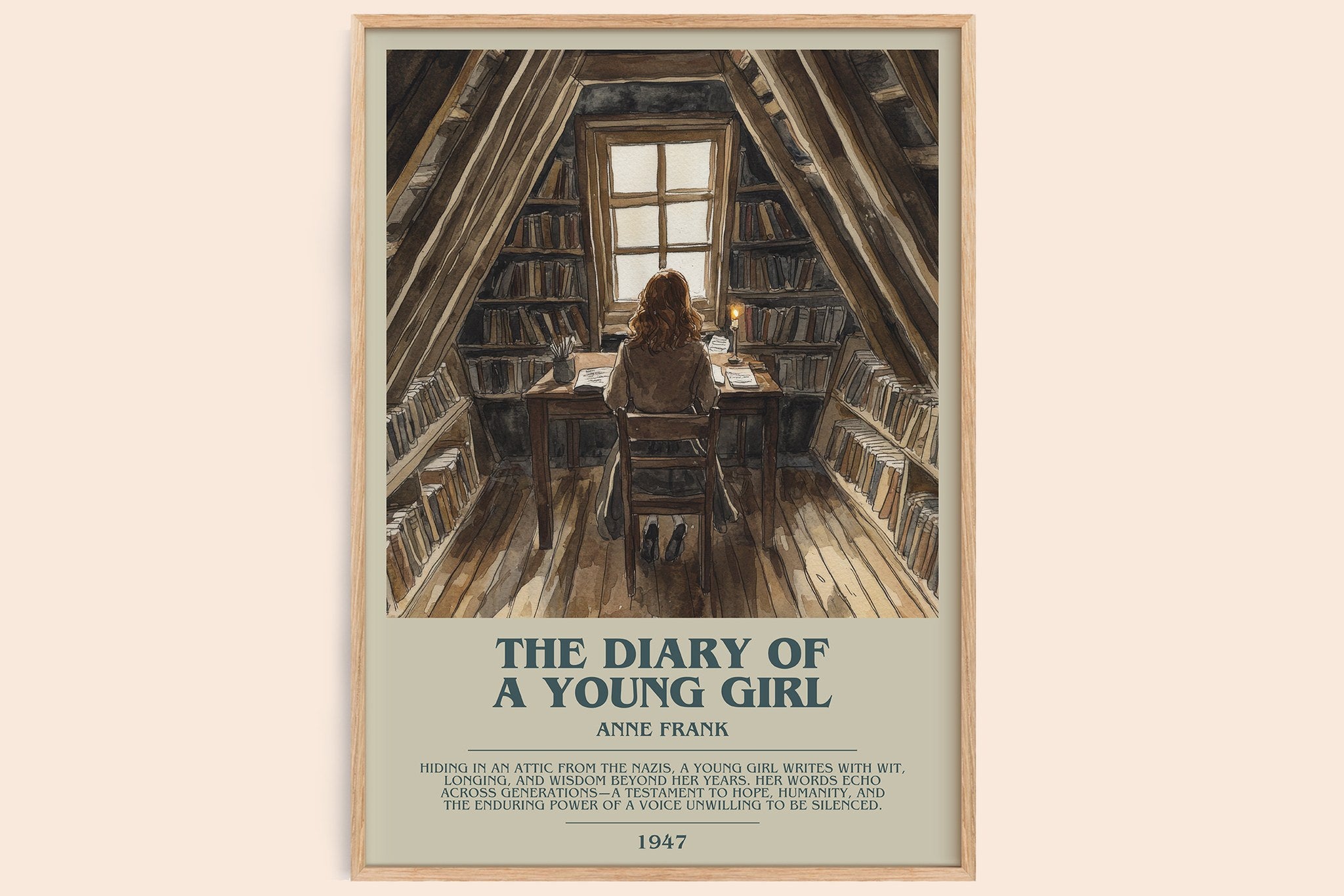 The Diary Of A Young Girl Bookish Wall Art by Anne Frank