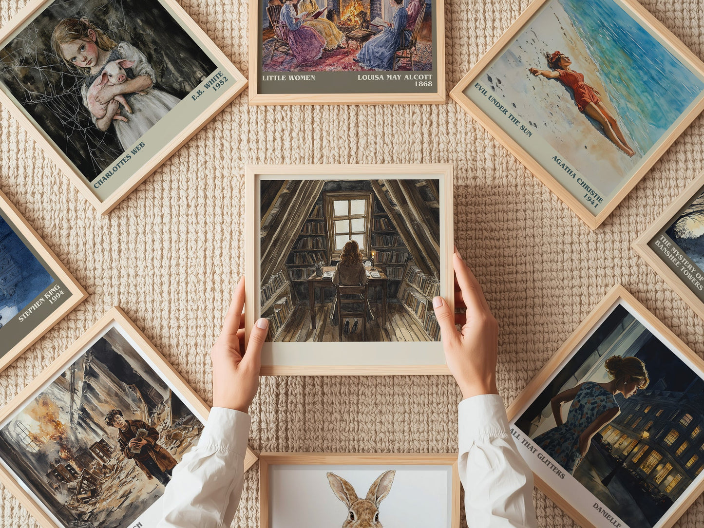 The Diary Of A Young Girl literary print on bookshelf – Anne Frank fan gift