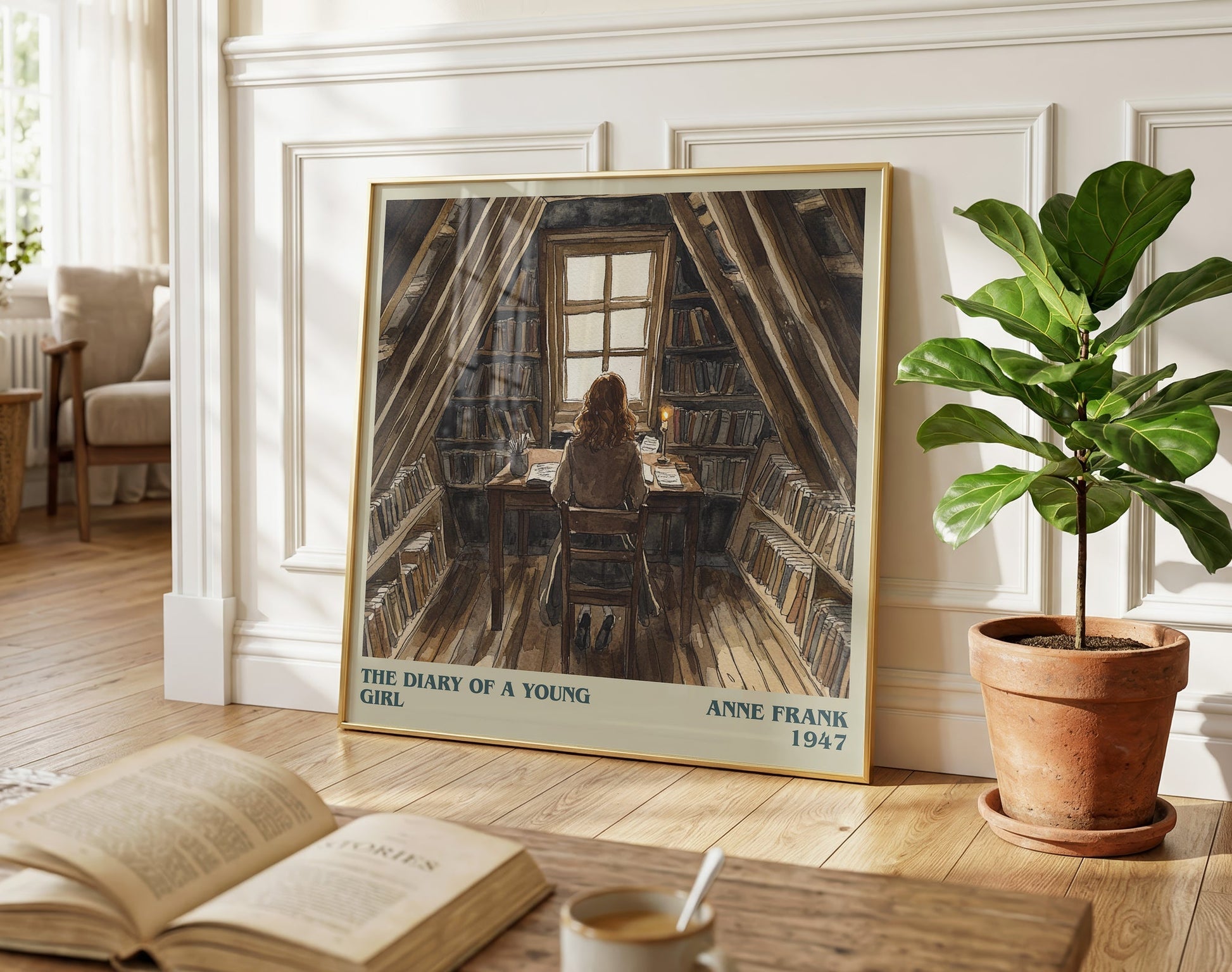 The Diary Of A Young Girl literary poster paired in gallery wall – literary art prints