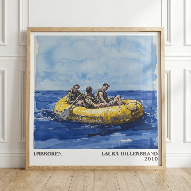 Unbroken literary print in frame leaning in hallway – non fiction wall art