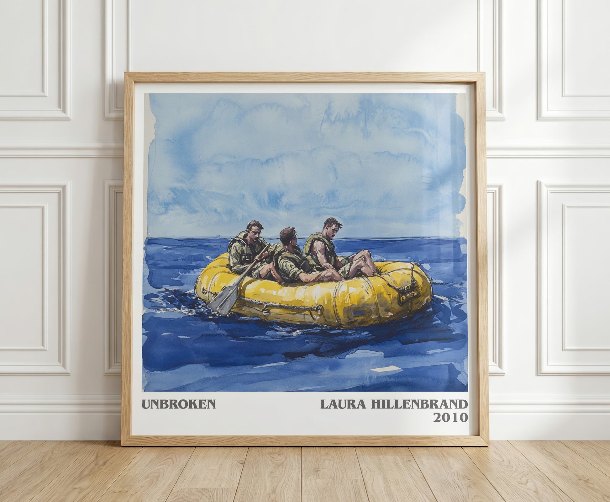 Unbroken literary print in frame leaning in hallway – non fiction wall art