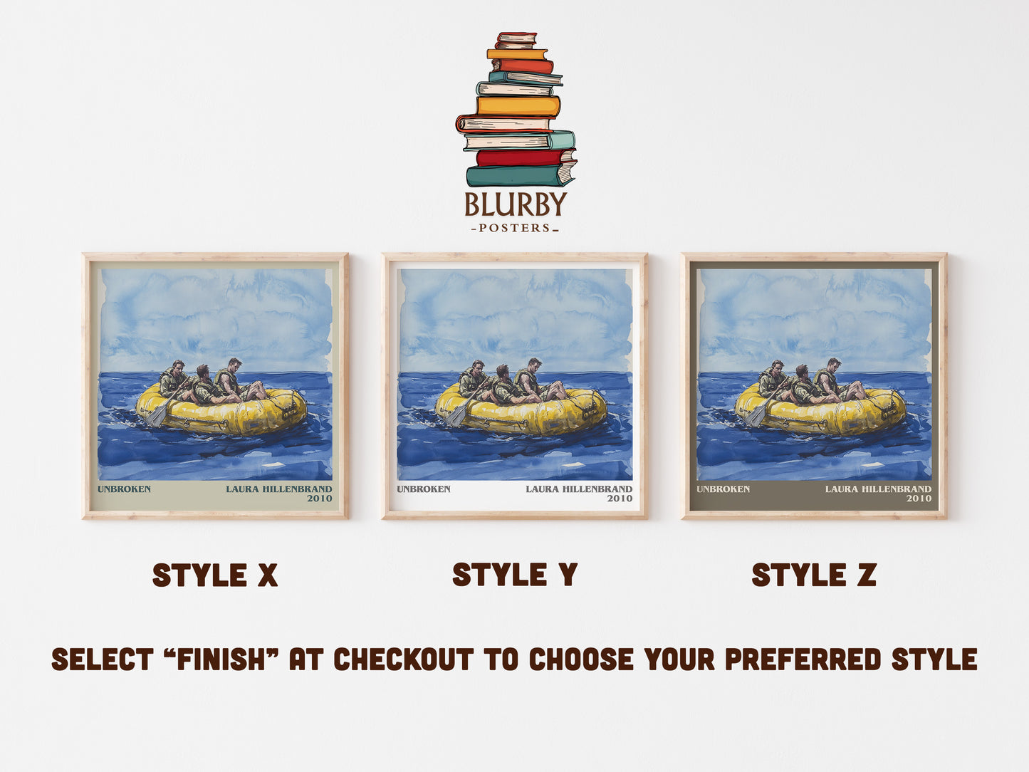 Unbroken literary art print colour and style options – Laura Hillenbrand book art