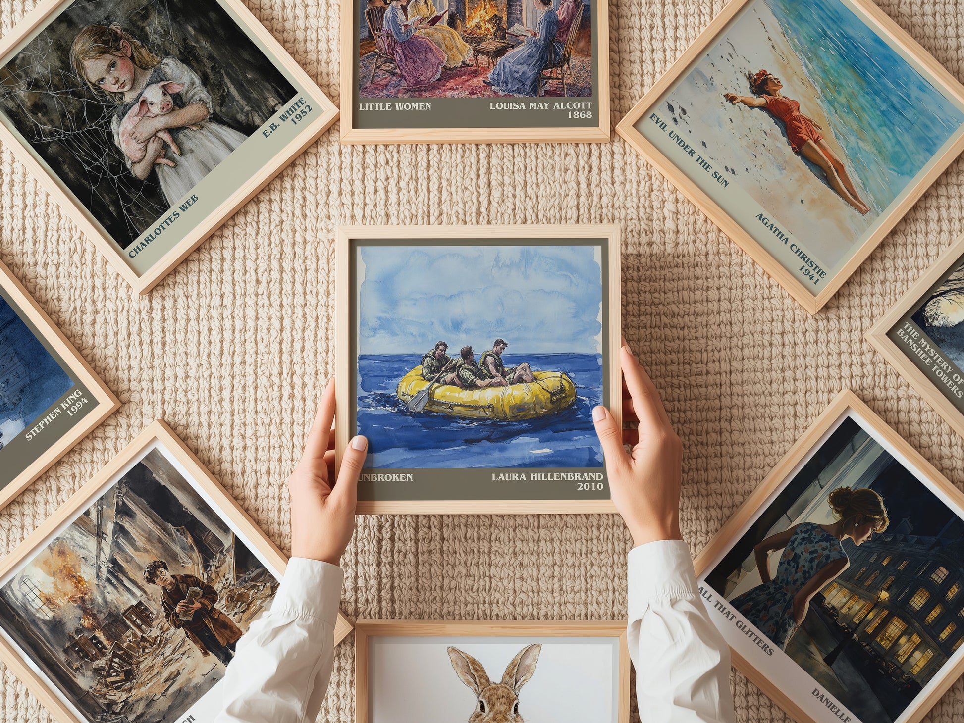Unbroken literary print on bookshelf – Laura Hillenbrand fan gift