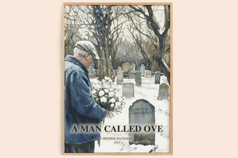 A Man Called Ove watercolour book poster by Fredrik Backman – framed literary art print
