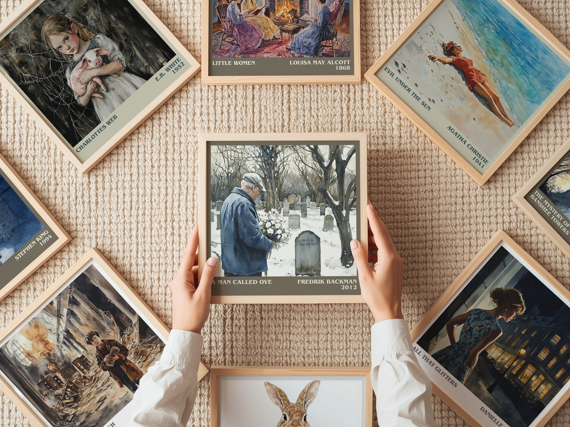 A Man Called Ove literary print on bookshelf – Fredrik Backman fan gift