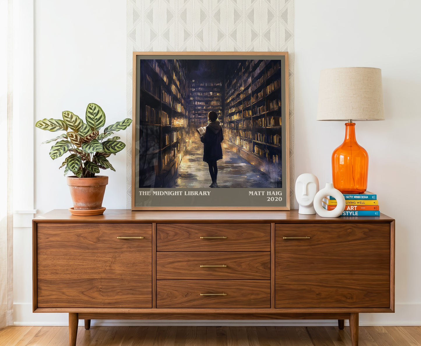 The Midnight Library literary literary print detail – Matt Haig book art