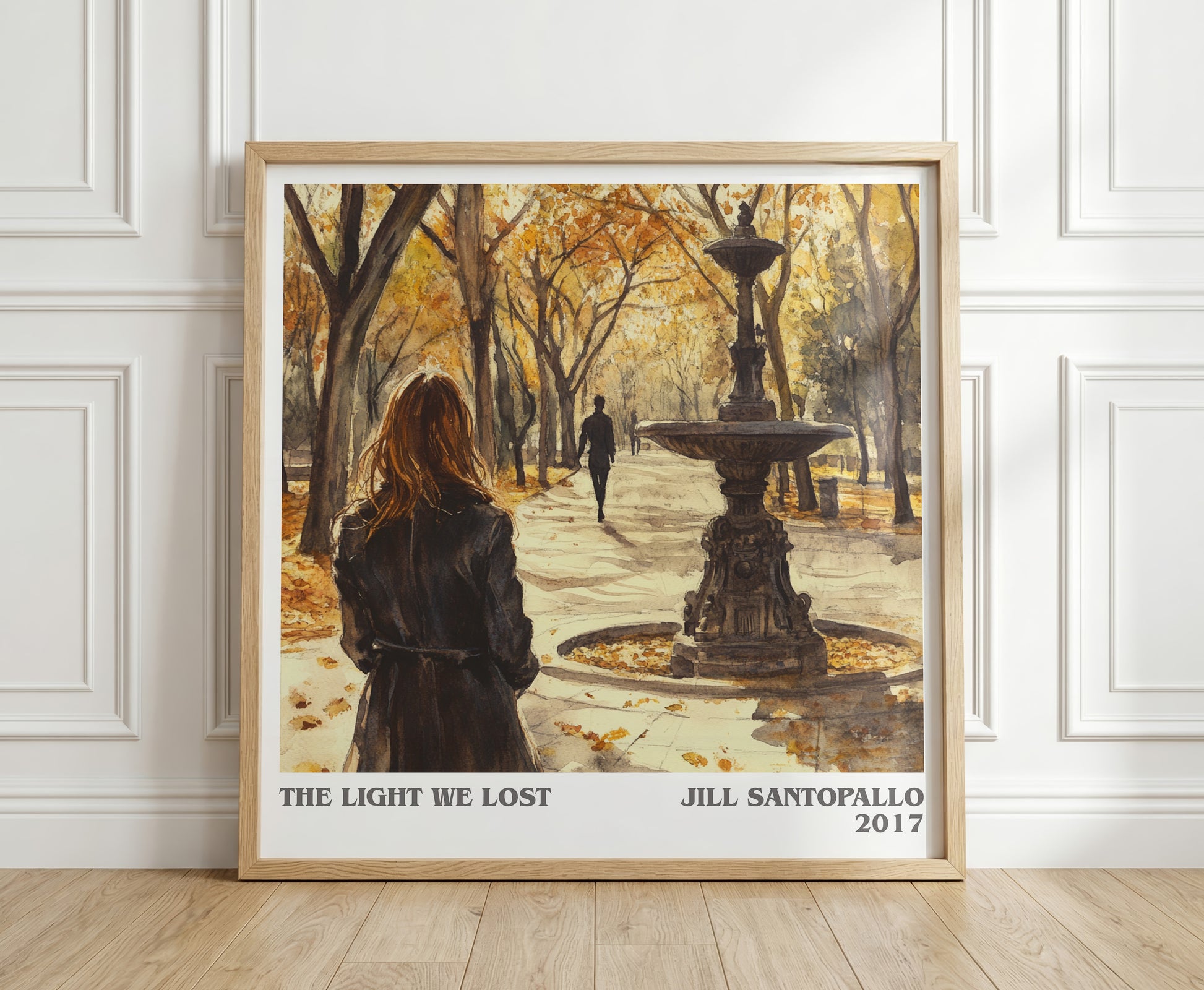 The Light We Lost literary print in frame leaning in hallway – romance wall art