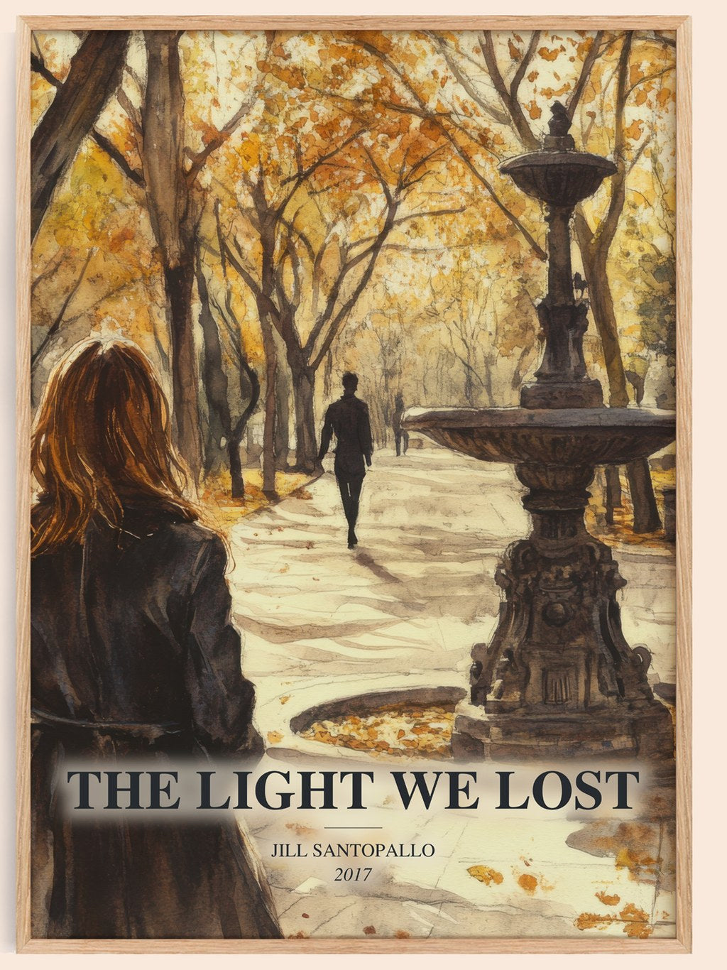 The Light We Lost watercolour book poster by Jill Santopallo – framed literary art print