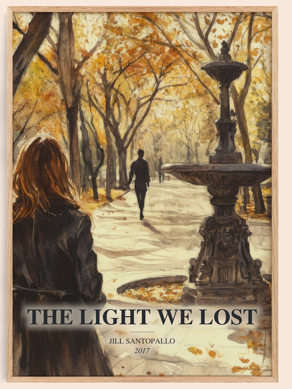 The Light We Lost watercolour book poster by Jill Santopallo – framed literary art print