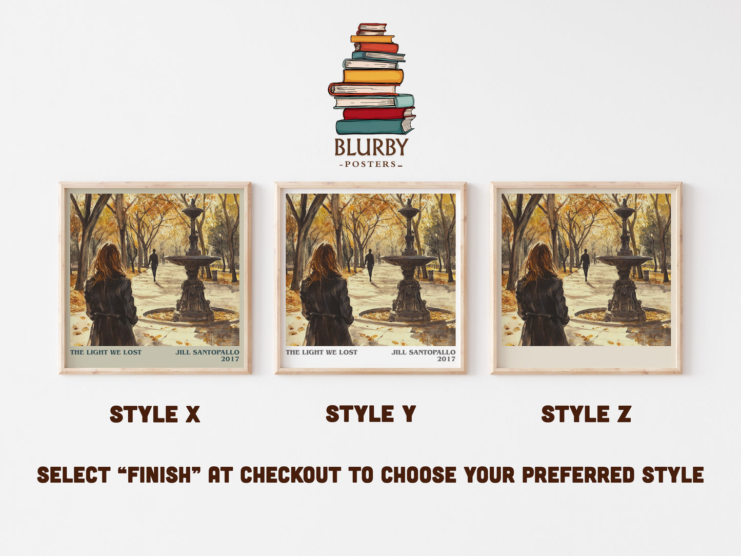 The Light We Lost literary art print colour and style options – Jill Santopallo book art