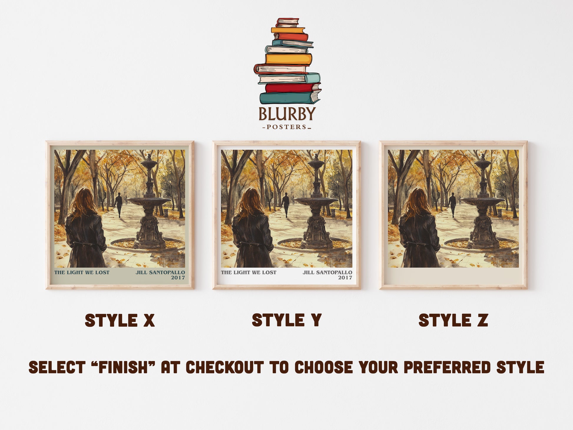 The Light We Lost literary art print colour and style options – Jill Santopallo book art