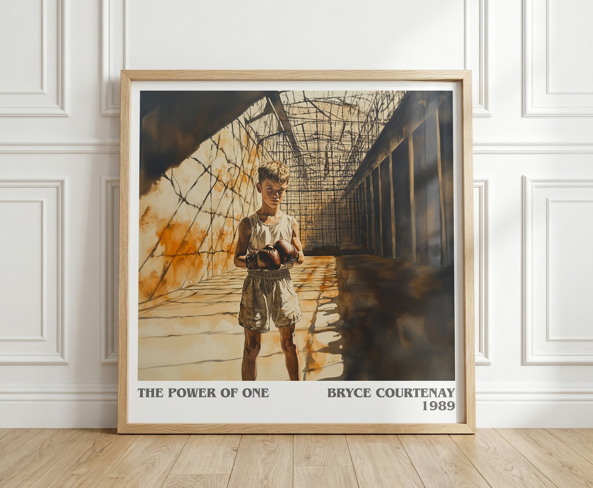 The Power of One literary print in frame leaning in hallway – classic literature wall art