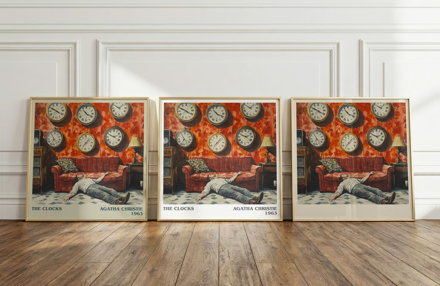 The Clocks literary print framed by window – literary home decor