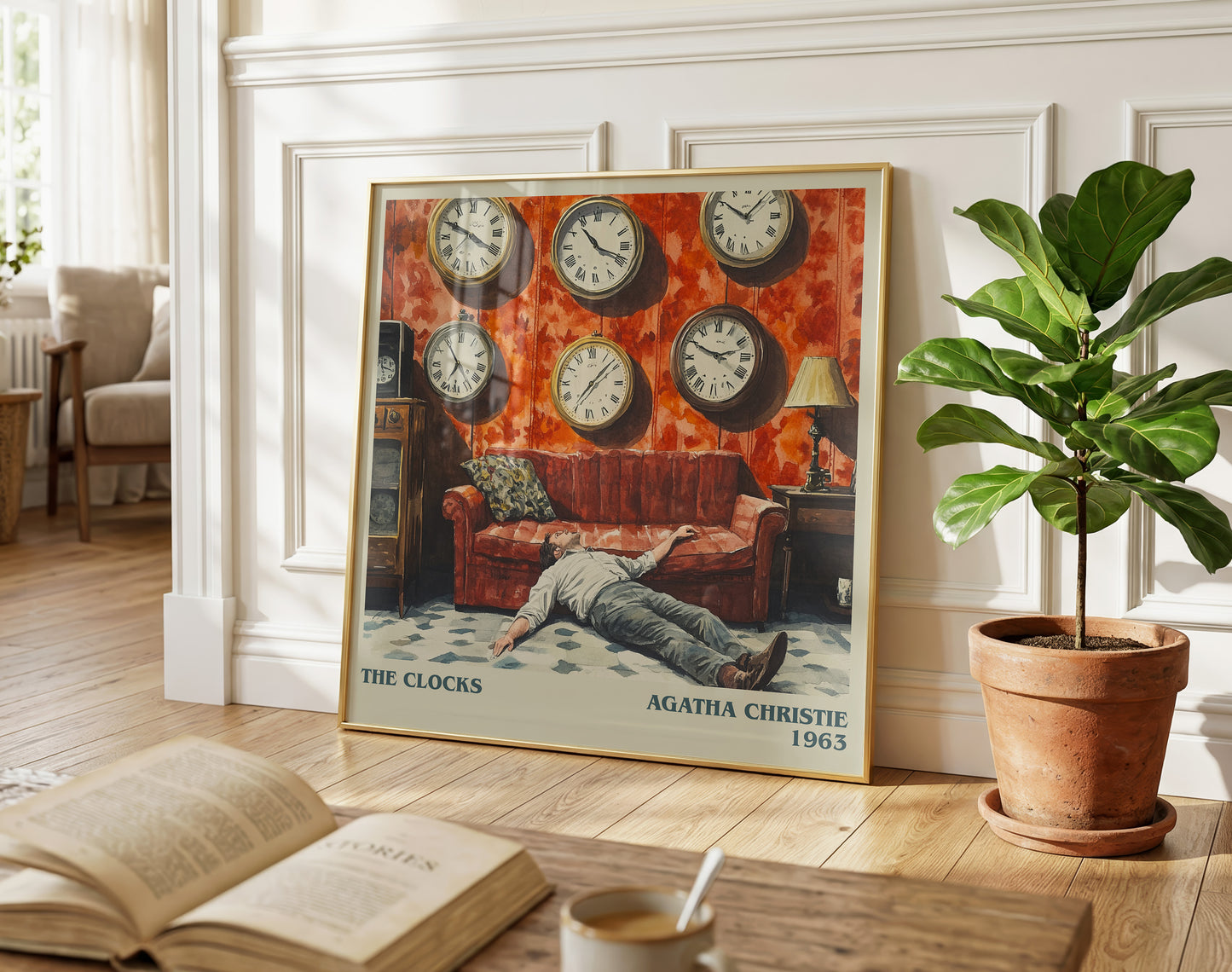 The Clocks literary poster paired in gallery wall – literary art prints