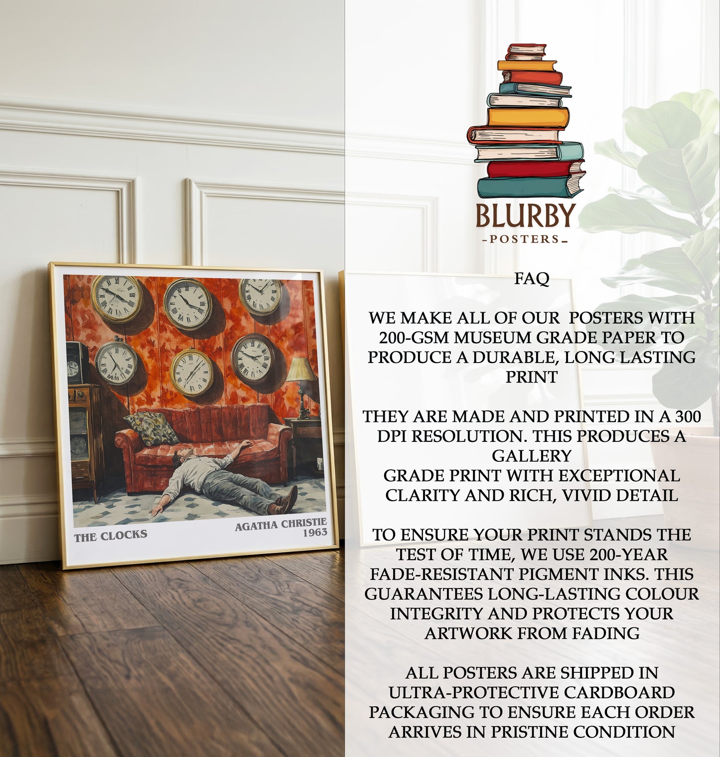 The Clocks Literary Art Print by Agatha Christie