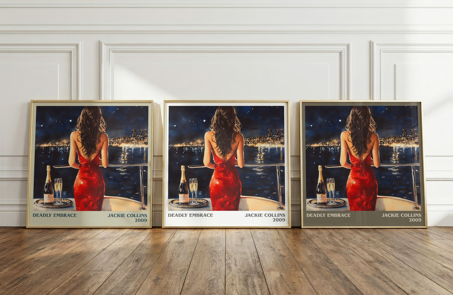 Deadly Embrace literary print framed by window – literary home decor