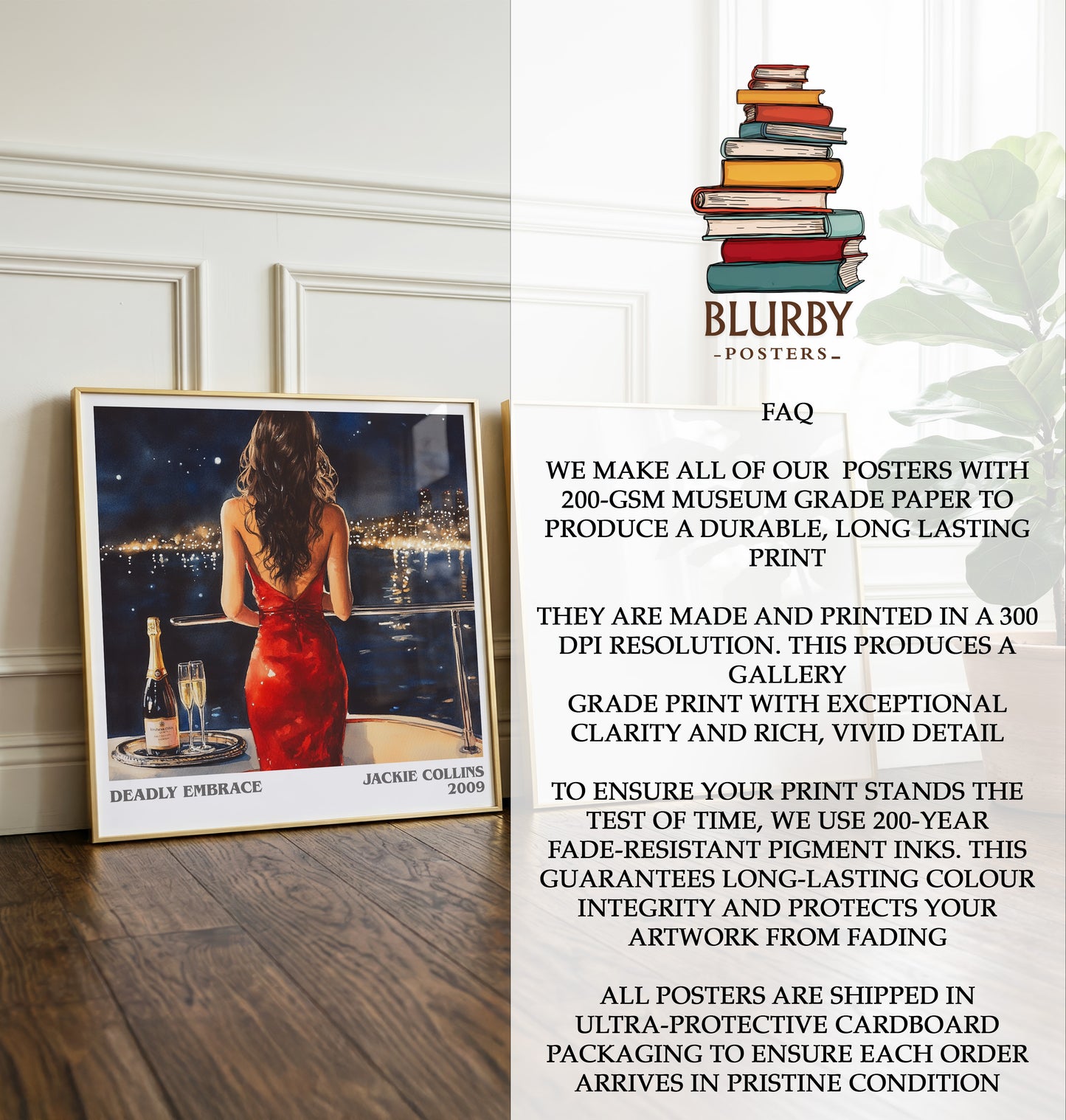 Deadly Embrace Literary Art Print by Jackie Collins