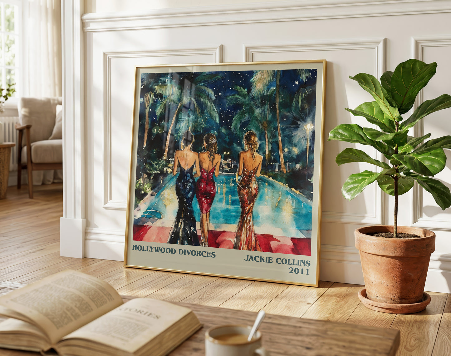 Hollywood Divorces literary poster paired in gallery wall – literary art prints