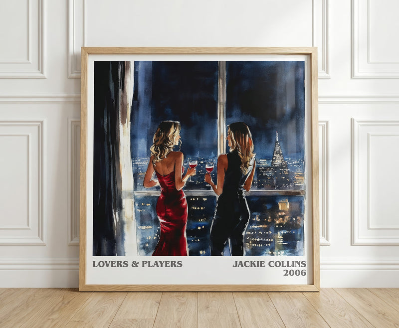 Lovers and Players literary print in frame leaning in hallway – romance wall art