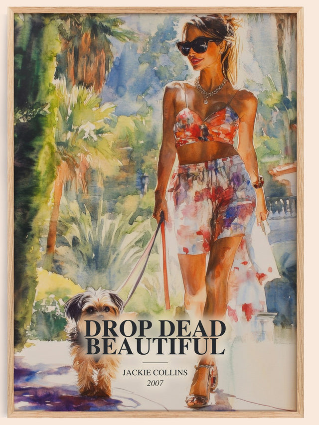 Drop Dead Beautiful Book Watercolour Illustration by Jackie Collins